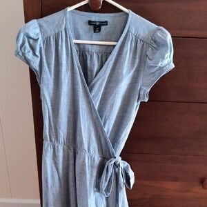 Gap Light Blue 100% Cotton Wrap Dress, Size 6